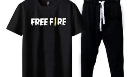 Men Free Fire Printed Black Track Suit