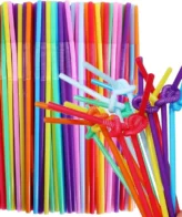 Colorful Flexible Drinking Straws - 50-Pieces