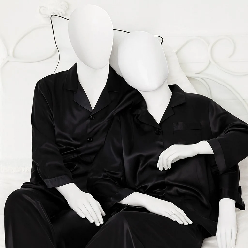Couple Night Suit Silk Satin Pajama Set