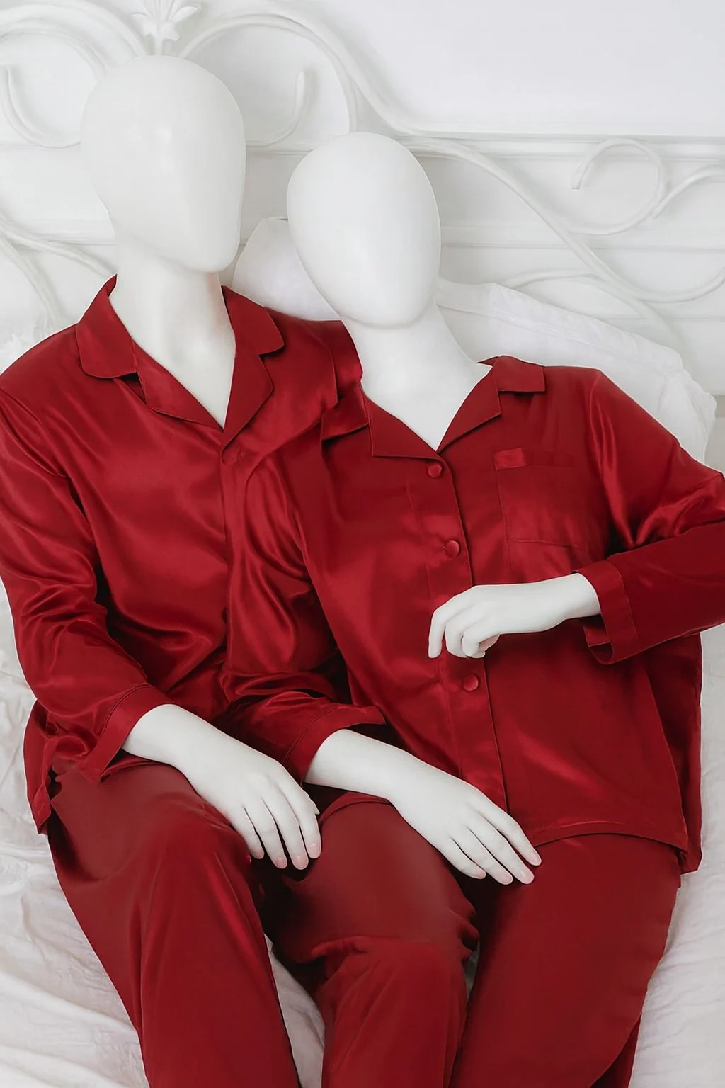 Couple Night Suit Silk Satin Pajama Set